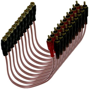 Bass Rockers BRC2M1F Bulk 10 Pack Spiral-Shield RCA Y-Splitter Cables 1ft (1 x Female to 2 x Male)