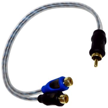 Bass Rockers CRC2F1M Twisted-Pair RCA Y-Splitter Cable 1ft (1  x Male to 2 x Female)