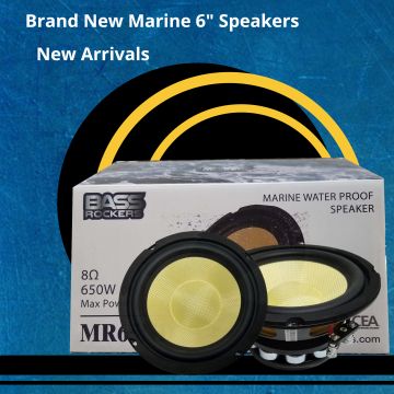 Bass Rockers MR65ND Marine 6.5" Mid-range Speakers Waterproof 8 Ohm, 300 RMS