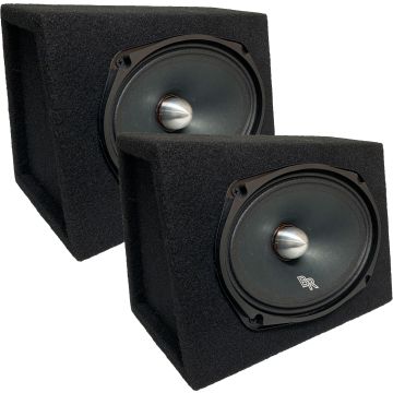 Bass Rockers Loaded 6x9 Boxes Pair with 600 Watt Bullet Speakers 8 Ohms For Car, Home, and DJ Set Up - 1200 Watts Max Total 