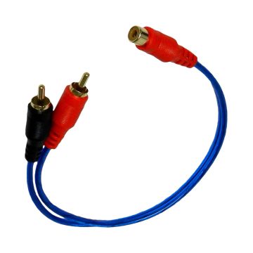 Bass Rockers RC2M1F Spiral-Shield RCA Y-Splitter Cable 1ft (1  x Female to 2 x Male)