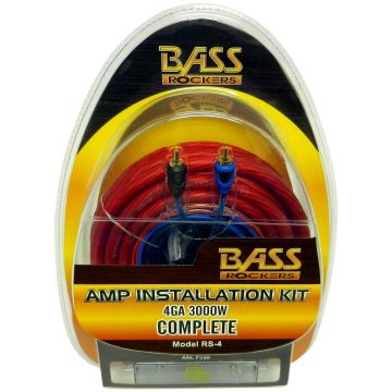 Bass Rockers 4 AWG 3000W Complete Amp Install Kit (RS-4)