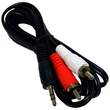 Bass Rockers Stereo 3.5mm to 2 RCA Adapter Cable 6ft - CRC2M1F