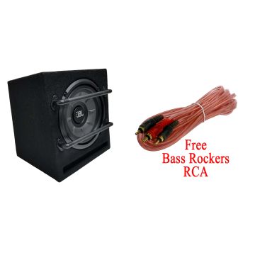 JBL STAGE 800BA 8" Ported Enclosed Car Subwoofer Box W/ Built-In AMP Free RCA Cable