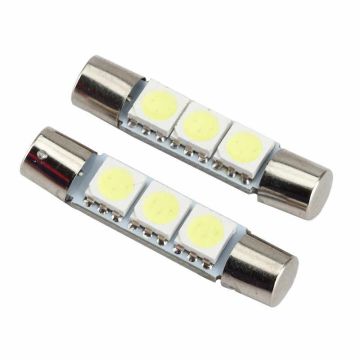 Replacement LED Bulbs T6.3 Festoon 28mm DC12V Premium Reliable Plug-N-Play White